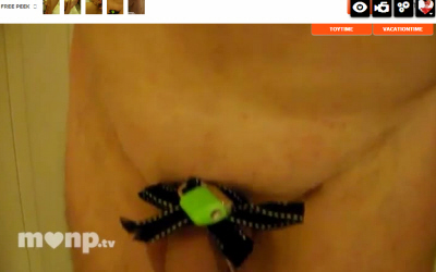 Tying Hubby in a chastity ribbon